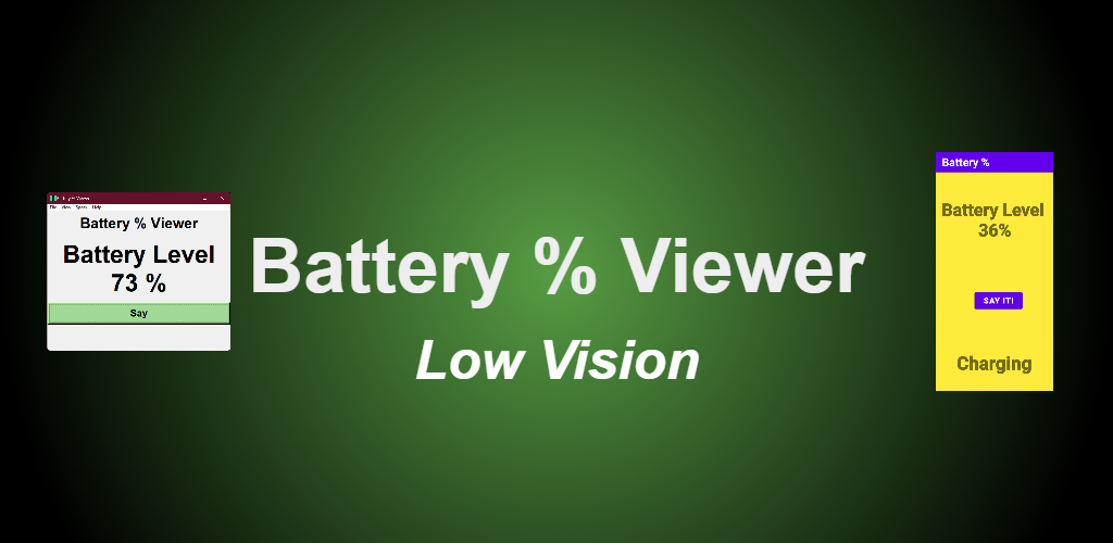 Battery % Viewer Low Vision Logo